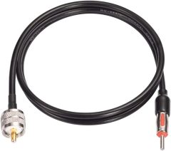 Eightwood PL259 UHF Plug to DIN AM/FM Male Plug Extension Lead 3 feet Cable RG58 for CB Radio Antenna Receiver, SWR Meter