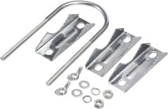 Eightwood Double Antenna Mast Clamp V Jaw Mounting Bracket U Bolts Pipe to Pipe Clamp 2 Sets for Outdoor CB Antenna, TV Antenna, Lora Antenna, WiFi Yagi Antenna, Weather Station