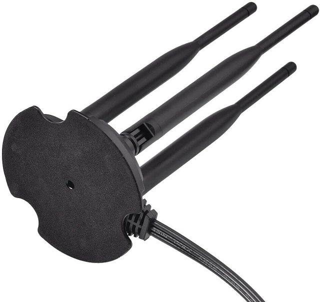 Eightwood 2.4GHz 5GHz Dual Band WiFi Antenna, Triple RP-SMA Antenna Magnetic Base for PC Desktop Computer, PCIe WiFi Card, WiFi Wireless Router, Mobile Hotspot, External WiFi USB Adapter