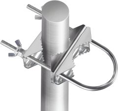 Eightwood Double Antenna Mast Clamp V Jaw Mounting Bracket U Bolts Pipe to Pipe Clamp 2 Sets for Outdoor CB Antenna, TV Antenna, Lora Antenna, WiFi Yagi Antenna, Weather Station