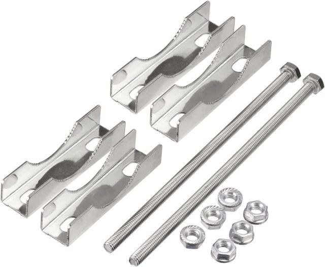 Eightwood Double Antenna Mast Clamp Kit V Jaw Block Mast to Mast Clamp Mounting Bracket Holder for TV CB Ham Antenna Flag Post