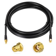 Eightwood RP-SMA Male to RP-SMA Bulkhead Female ALSR240 Extension Cable 10 Feet for WiFi Antenna, Wireless Router, PCIe Network Card, Security IP Camera