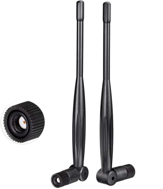 Eightwood 2.4GHz 5GHz 5.8GHz Dual Band WiFi Antenna 5dBi RP-SMA Antenna (2-Pack) for PC Desktop, WiFi Router, PCIe Network Card, USB Adapter, Wireless Range Extender, IP Camera