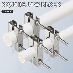 Eightwood Double Antenna Mast Clamp Kit V Jaw Block Mast to Mast Clamp Mounting Bracket Holder for TV CB Ham Antenna Flag Post