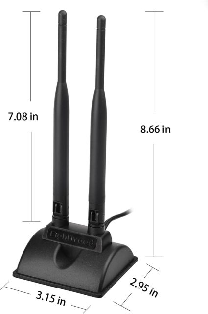 Eightwood 2.4GHz 5GHz Dual Band RP-SMA Male WiFi Antenna + IPEX MHF4 to RP-SMA Female Cable 9.8 inch 2-Pack for M.2 NGFF Network Card PC Desktop Computer