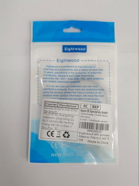 Eightwood Fakra C Plug to SMA Plug Male Car GPS Antenna Cable 6 inch for Vehicle GPS Navigation Radio Stereo Head Unit GPS Receiver