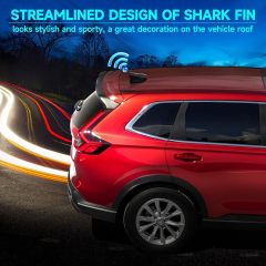 Eightwood Shark Fin Antenna Cover, Car AM/FM Radio Antenna Topper, Universal Roof Mount Antennae with Adhesive Tape for Car Truck SUV, Black