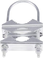 Eightwood Double Antenna Mast Clamp V Jaw Bracket with U Bolts, Mast to Mast Mounting Hardware Kit (3 Sets) for Outdoor TV Antenna, CB Ham Antenna, Yagi WiFi Antenna