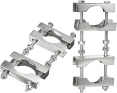 Eightwood Double Antenna Mast Clamp Kit V Jaw Block Mast to Mast Clamp Mounting Bracket Holder for TV CB Ham Antenna Flag Post