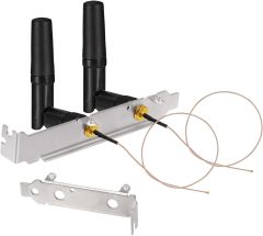 Eightwood Mini PCIe Card Antenna 2.4GHz 5GHz WiFi Antenna + U.FL IPX to RP-SMA Cable 8in + Computer Slot Bracket (6-Pack) for Mini PCI-E WiFi Network Card PC Desktop Computer