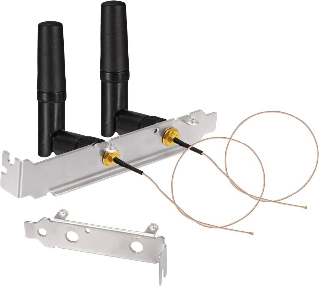 Eightwood Mini PCIe Card Antenna 2.4GHz 5GHz WiFi Antenna + U.FL IPX to RP-SMA Cable 8in + Computer Slot Bracket (6-Pack) for Mini PCI-E WiFi Network Card PC Desktop Computer