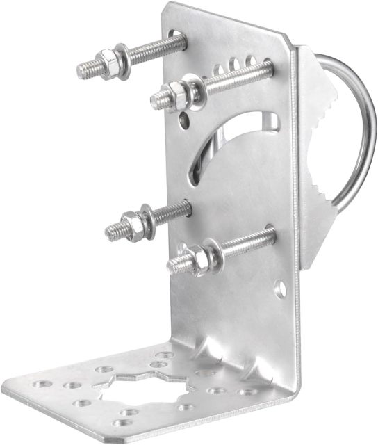 Eightwood Antenna Mast Pole Mount Bracket V Jaw Block with Double U-Bolts Clamp, Outdoor Antenna Pole Holder, Adjustable Angle Bracket Kit