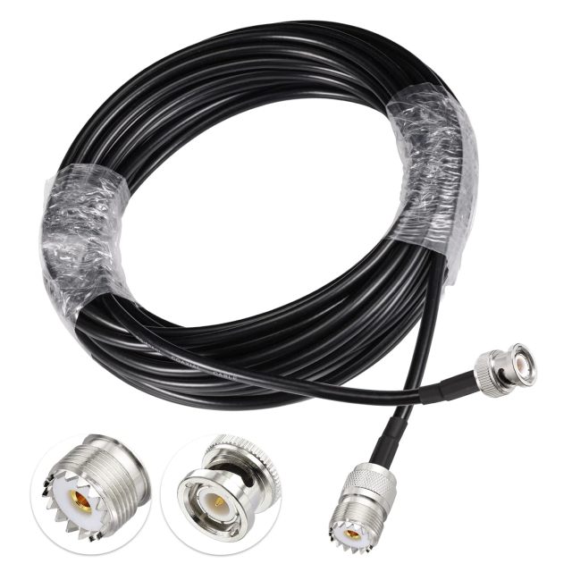 Eightwood SO239 Female to BNC Male Antenna Extension Cable RG58 16.4 Feet for CB Amateur Two-Way Ham Radio Antenna Analyzer Radio Scanner SWR Meter