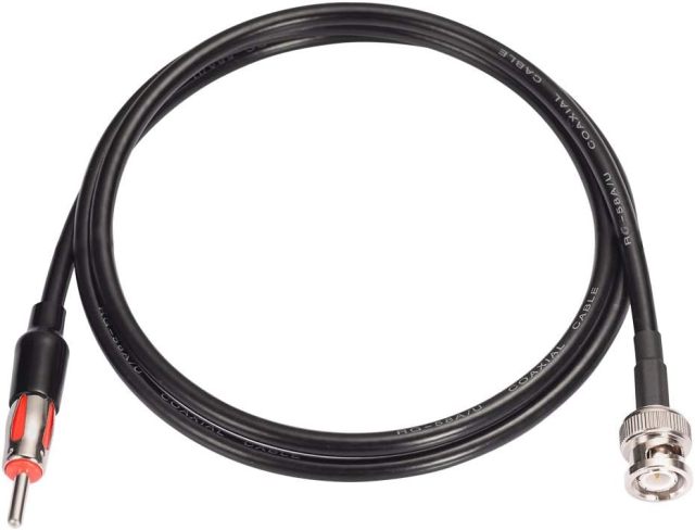 Eightwood BNC Male to DIN AM/FM Male Plug Extension Cable 3 Feet Coax RG58 for Car Radio Antenna Scanner