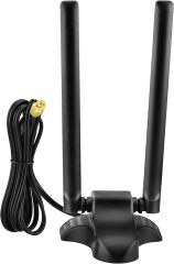 Eightwood PC WiFi Antenna Dual Band 2.4GHz 5GHz RP-SMA WiFi Antennae with 6.5 Feet Extension Cable for PC Desktop Computer PCI PCIe WiFi Bluetooth Card Wireless WiFi Router