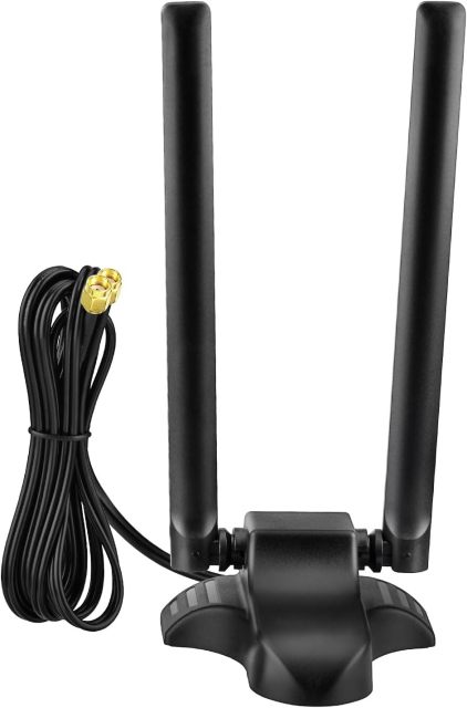 Eightwood PC WiFi Antenna Dual Band 2.4GHz 5GHz RP-SMA WiFi Antennae with 6.5 Feet Extension Cable for PC Desktop Computer PCI PCIe WiFi Bluetooth Card Wireless WiFi Router