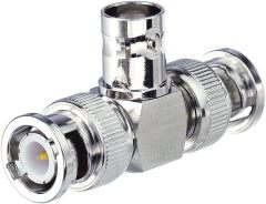 Eighwood 2pcs BNC Tee Adapter BNC Female to Dual BNC Male 3 Way Video Splitter Connector for CCTV Cameras