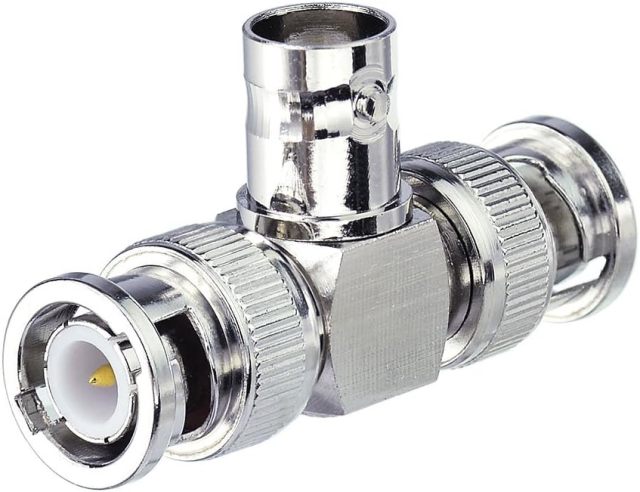 Eighwood 2pcs BNC Tee Adapter BNC Female to Dual BNC Male 3 Way Video Splitter Connector for CCTV Cameras