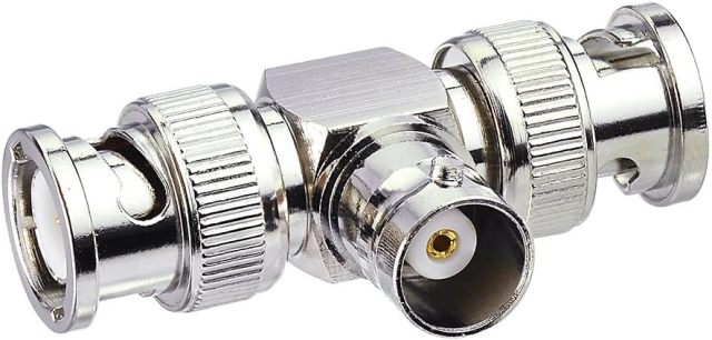 Eighwood 2pcs BNC Tee Adapter BNC Female to Dual BNC Male 3 Way Video Splitter Connector for CCTV Cameras