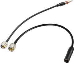 Eightwood PL259 to AM/FM Adapter Kit (2-Pack), PL259 UHF Male to DIN Plug Male/Female RG58 Coax Cable 12” for CB Radio Receiver Scanner Antenna