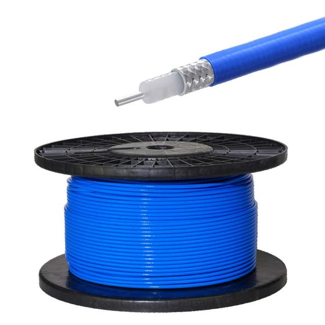 Eightwood RG402 .141'' Semi-Flexible RF Coax Cable with Blue FEP Jacket 10 feet