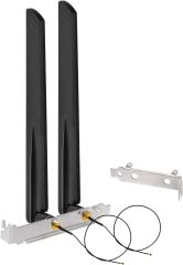 Eightwood WiFi 6 6E Antenna Tri-Band 2.4GHz 5GHz 6GHz + 10in IPEX MHF4 to PR-SMA Cable + Computer Slot Bracket for M.2 NGFF Intel Wireless Network Card