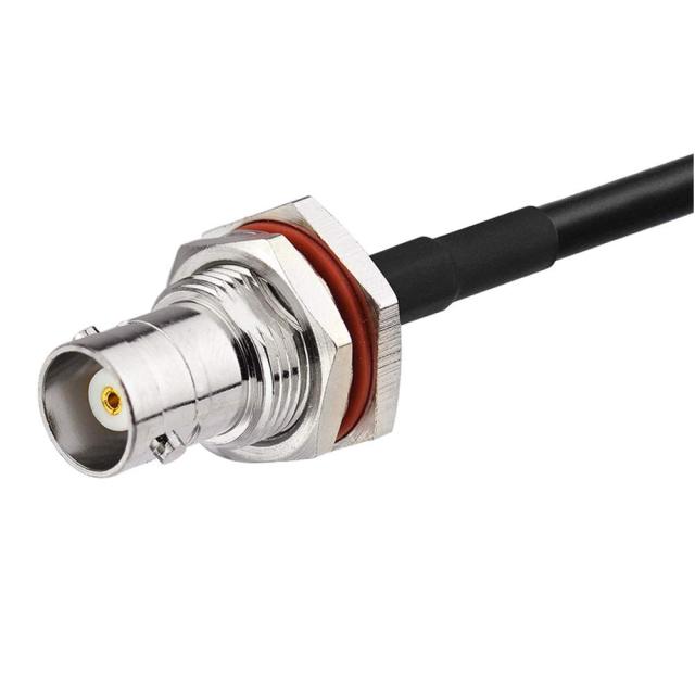 Eightwood BNC Bulkhead Female to BNC Male Right Angle Coax Cable RG58 10 Feet for Wireless Mobile Receiver Antenna, CB Radio,VHF UHF Ham Radio