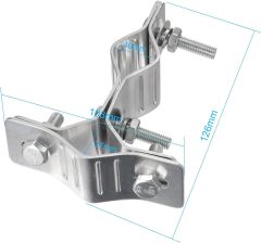 Eightwood T-Shape Double Hole Antenna Mast Clamp Pole Mounting Bracket Hardware Kit for Outdoor WiFi Antenna Holder Marine GPS Antenna