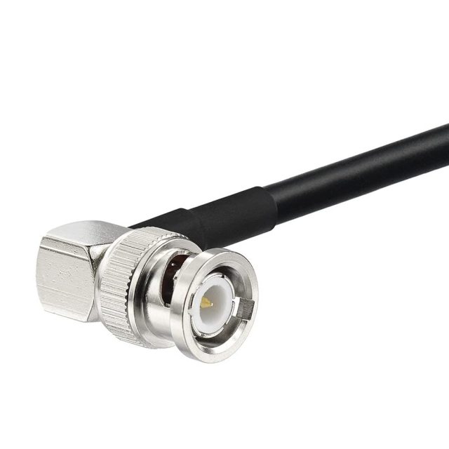 Eightwood BNC Male to BNC Male Right Angle Cable RG58 Coax 3 Feet for CB Radio, Ham & Amateur Radio, Radio Scanners, Mobile Transceiver