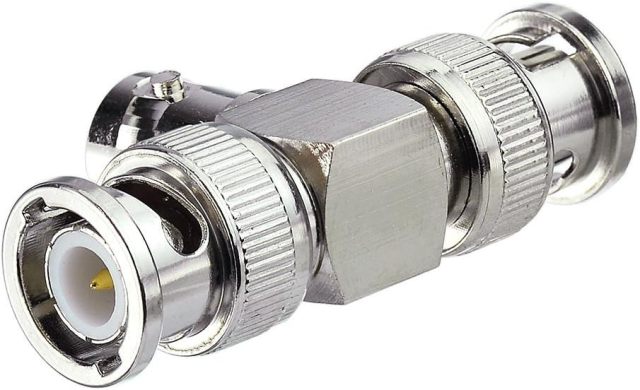 Eighwood 2pcs BNC Tee Adapter BNC Female to Dual BNC Male 3 Way Video Splitter Connector for CCTV Cameras