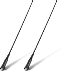 Eightwood VHF UHF 144/430Mhz Dual Band Whip Antenna SMA Female Soft Walkie Talkie Antennae 15in 2-Pack for Baofeng  Ham Two Way Radio UV-5R UV-82 BF-F8HP