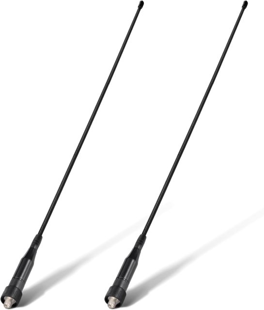Eightwood VHF UHF 144/430Mhz Dual Band Whip Antenna SMA Female Soft Walkie Talkie Antennae 15in 2-Pack for Baofeng  Ham Two Way Radio UV-5R UV-82 BF-F8HP