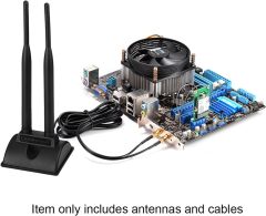 Eightwood 2.4GHz 5GHz Dual Band WiFi Antenna RP-SMA Male Antenna + IPEX U.FL to RP-SMA Female Cable 6 inch (2-Pack) for Mini PCIe Network Card USB WiFi Adapter Wireless Router Hotspot