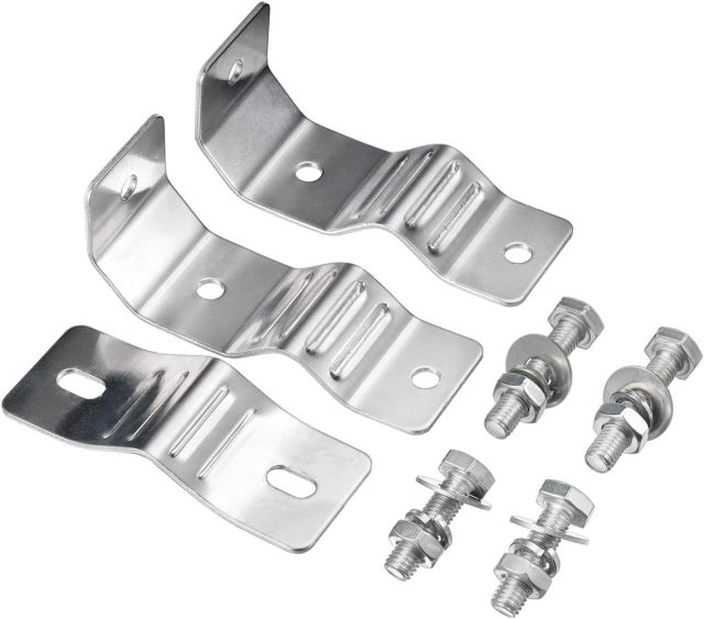 Eightwood T-Shape Double Hole Antenna Mast Clamp Pole Mounting Bracket Hardware Kit for Outdoor WiFi Antenna Holder Marine GPS Antenna