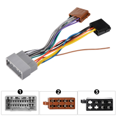 22 Pin No Cutting Wire Harness Power Speaker Connector for 02-08 Select Chrysler Dodge Jeep for Aftermarket Stereo Installation with ISO Adapter