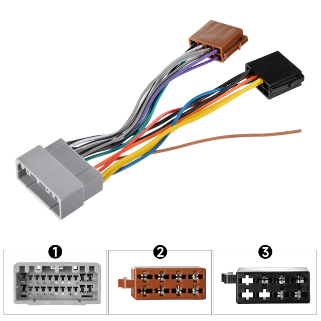 22 Pin No Cutting Wire Harness Power Speaker Connector for 02-08 Select Chrysler Dodge Jeep for Aftermarket Stereo Installation with ISO Adapter