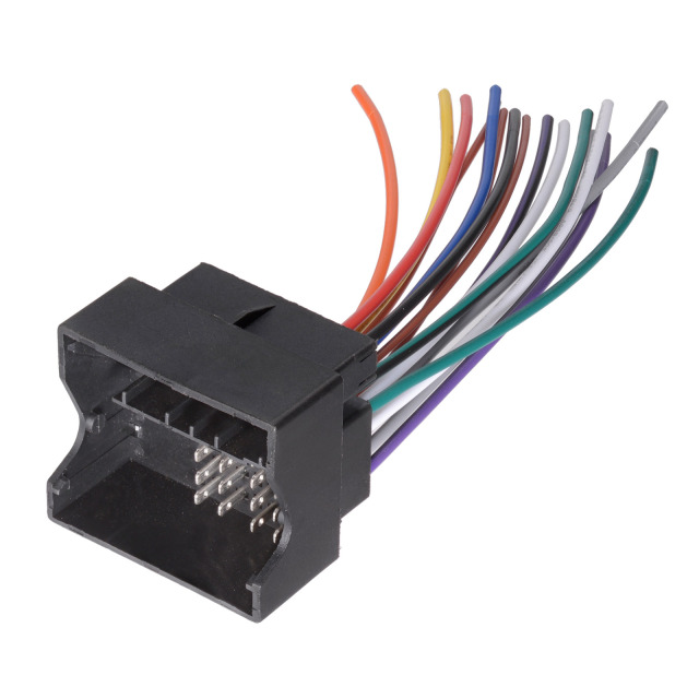 16Pin No Cutting Wire Harness Power Speaker Connector for Select 02-18 Audi BMW Mercedes-Benz Mini Cooper Pontiac G8 Porsche 911 Saturn Astra Volkswagen Cabrio Touareg with Color Coded Wires