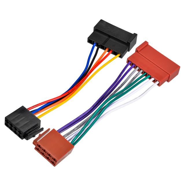 8+8 Pin No Cutting Wire Harness Power Speaker Connector for Select 85-04 Ford Lincoln Mazda Mercury Nissan for Aftermarket Stereo Installation with ISO Adapter Wires