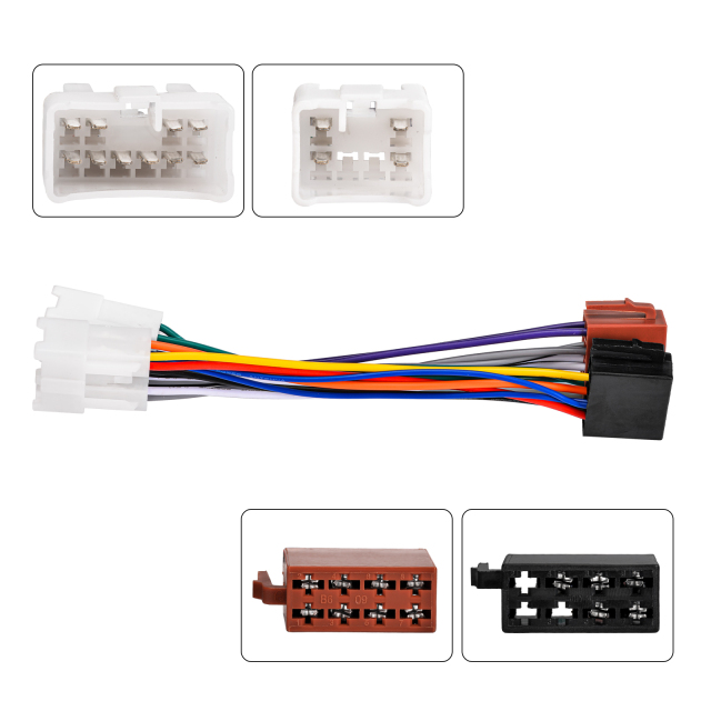 10+6 Pin No Cutting Wire Harness Power Speaker Connector for Select 84-20 Toyota Lexus Scion Subaru Geo Pontiac for Aftermarket Stereo Installation with ISO Adapter Wires