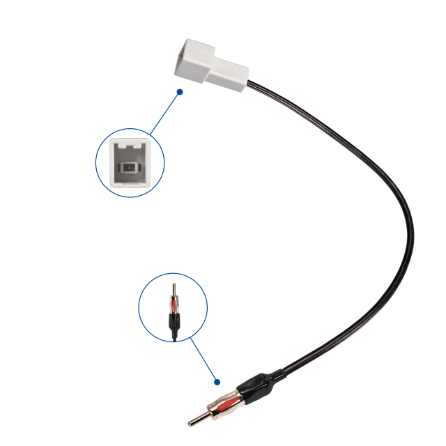 Antenna Adapter for Select Hyundai Kia Factory Stereo Radio Convert to Aftermarket Head Unit w FM AM DIN Plug