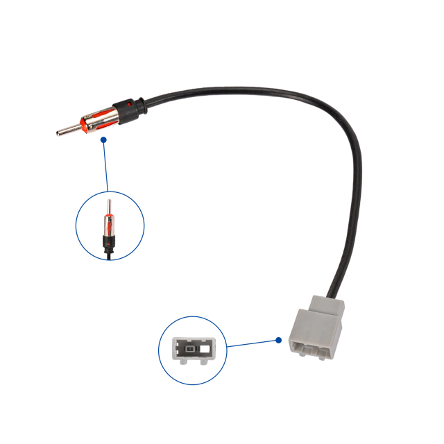 Antenna Adapter for Select Hyundai Kia Factory Stereo Radio Convert to Aftermarket Head Unit w FM AM DIN Connector