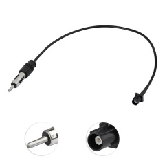 Car Antenna to Radio Adapter Cable Connector Extension for select Euro/ General Motors/ Chrysler/ Dodge/ Jeep/ Ford 2000-up Vehicles,Black