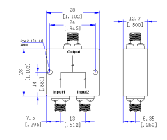 1~500MHz SMA Female 2 Way Power Divider 50 Ohm Wide-Band Signal Splitter