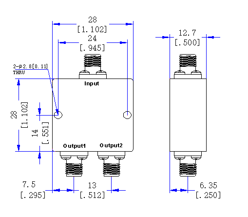 1~300MHz SMA Female 2 Way Power Divider 50 Ohm Wide-Band Signal Splitter