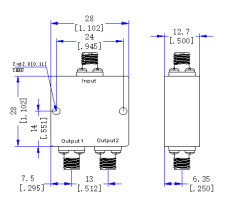 2~350MHz SMA Female 2 Way Power Divider 50 Ohm Wide-Band Signal Splitter