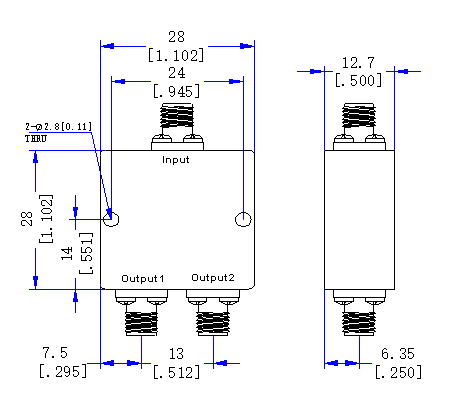 2~350MHz SMA Female 2 Way Power Divider 50 Ohm Wide-Band Signal Splitter