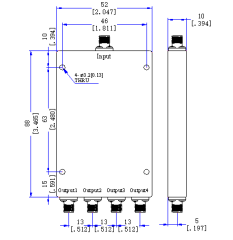 2000~26500MHz SMA Female 4 Way Power Divider 50 Ohm Wide-Band Signal Splitter