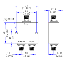 5~500MHz SMA Female 2 Way Power Divider 50 Ohm Wide-Band Signal Splitter