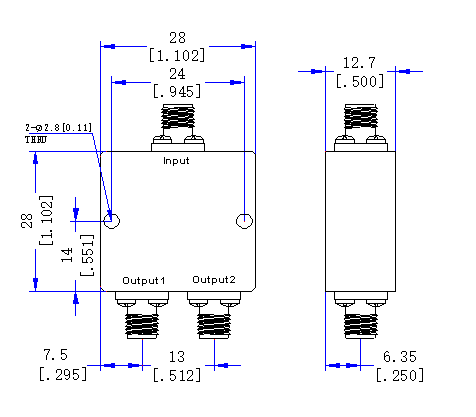 5~500MHz SMA Female 2 Way Power Divider 50 Ohm Wide-Band Signal Splitter