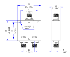 7000~12400MHz SMA Female 2 Way Power Divider 50 Ohm Wide-Band Signal Splitter